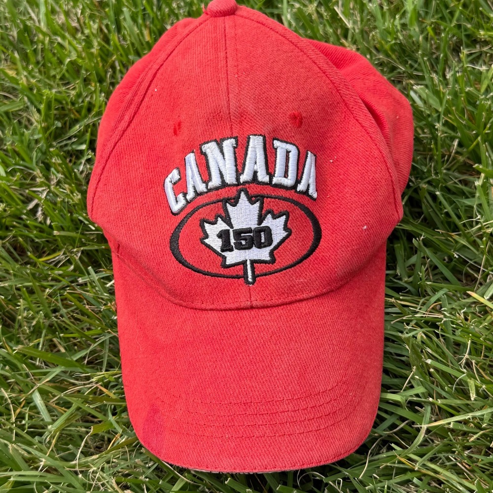Stone Age Canada 150 Anniversary Hat Red Embroidered Baseball Cap 1867-2017 OSFM